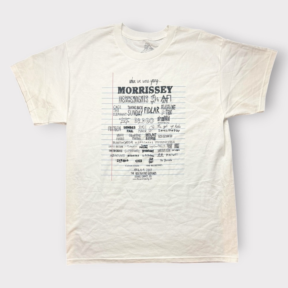 When We Were Young‎ 2017 Festival T-Shirt Morrissey Descendents AFI White Large